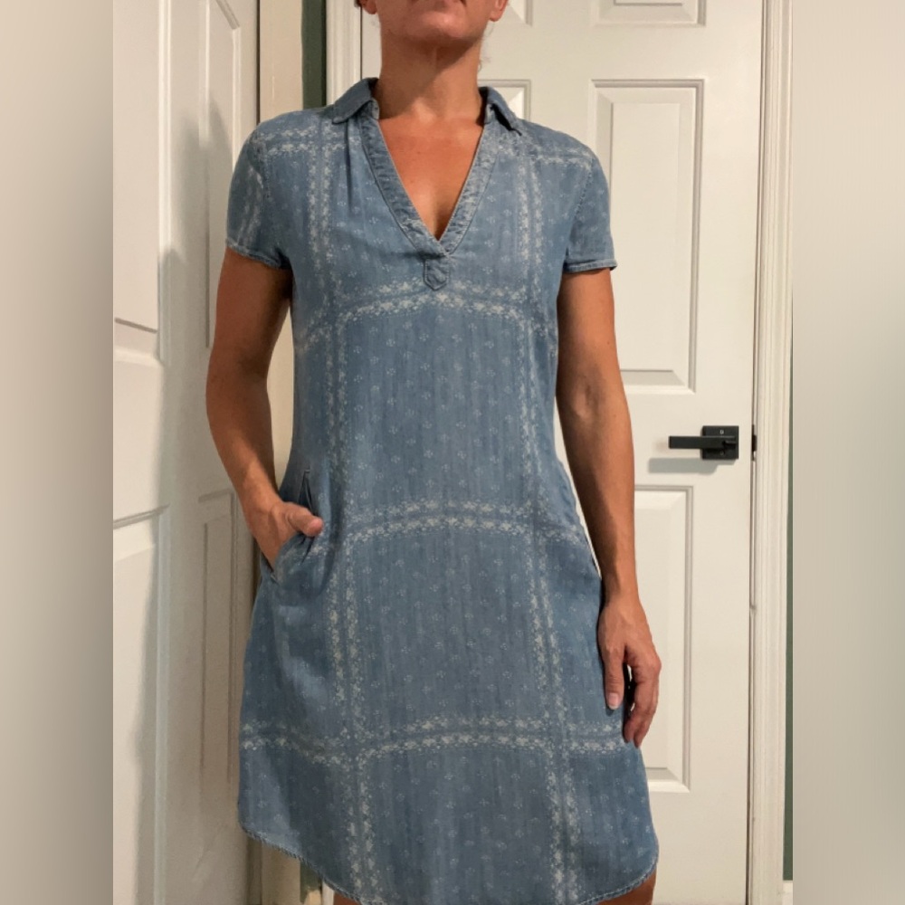 Jean Over-sized T-shirt Dress with Pockets